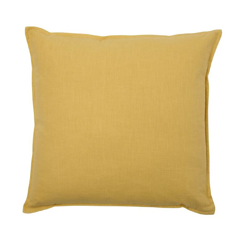 Living & Co Cushion Linen Rich Yellow 50cm x 50cm, , hi-res