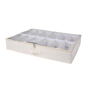 Living & Co Linen Look Open Shoe Box Cream