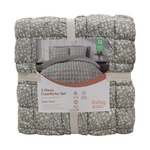 Living & Co 3 Piece Comforter Set Bubble Green