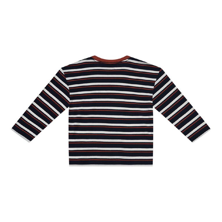 Young Original Long Sleeve Stripe Tee, Blue Dark, hi-res