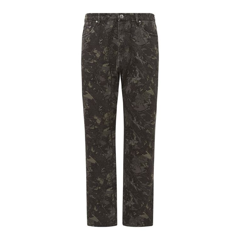 Garage Men's Relaxed Printed Pants, Khaki, hi-res