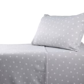 Living & Co Kids Polar Fleece Sheet Set Grey Single