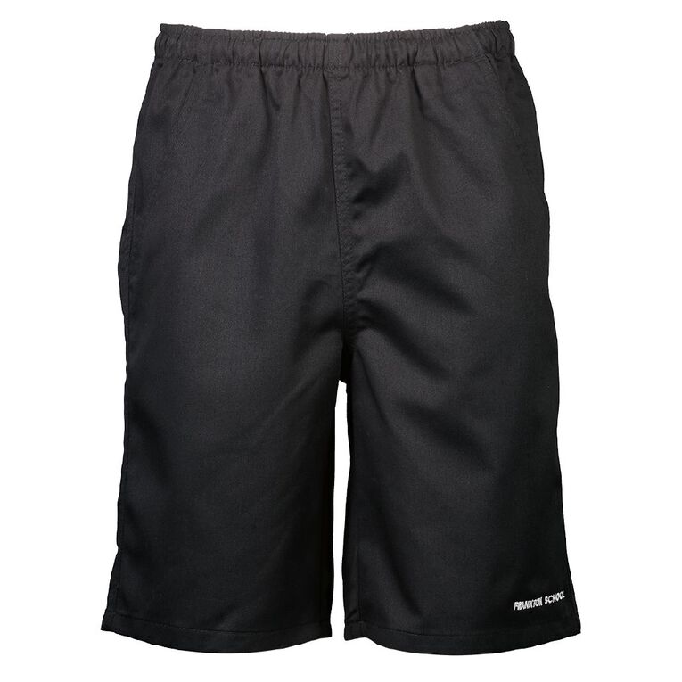 Schooltex Frankton School Shorts with Embroidery, Black, hi-res