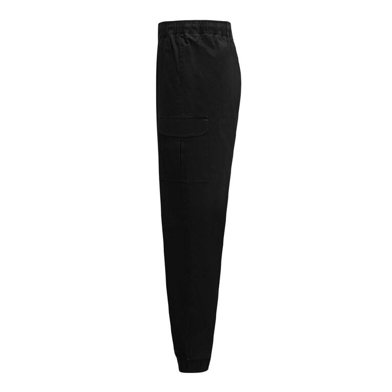 H&H Men's Elastic Waist Cargo Joggers, Black, hi-res