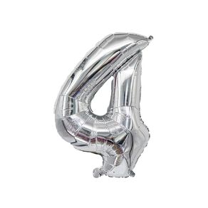 Party Inc Foil Balloon #4 Silver 35cm