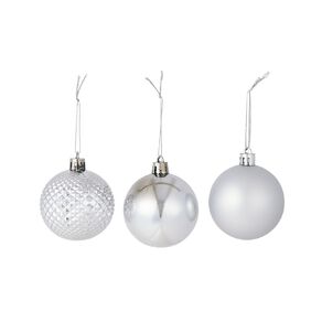 Wonderland Christmas Baubles 6cm Silver 10 Pack