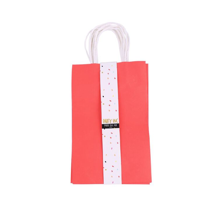 Party Inc Paper Bag Red 6 Pack, , hi-res