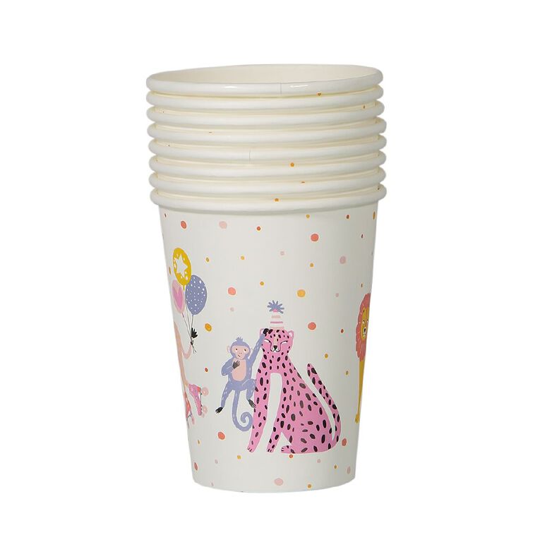 Party Inc Summer Soiree Paper Cups 250ml White 8 Pack White | The Warehouse