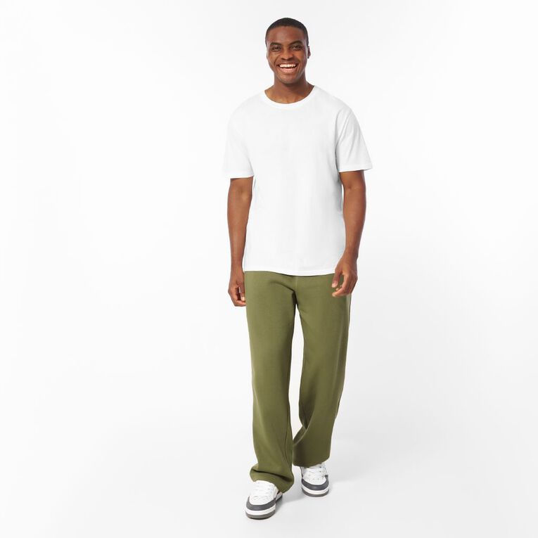 H&H Men's Straight Leg Trackpants, Green Mid, hi-res