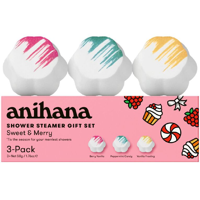 Anihana Shower Steamer Gift Set Sweet & Merry 3 Pack, , hi-res