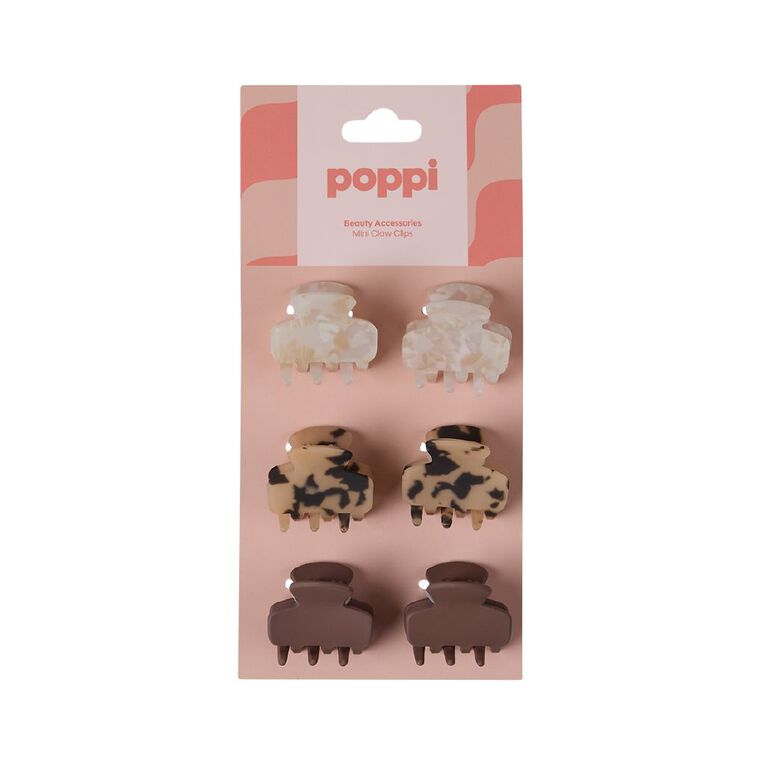 Poppi Mini Claw Clip Leopard 6 Pack, , hi-res
