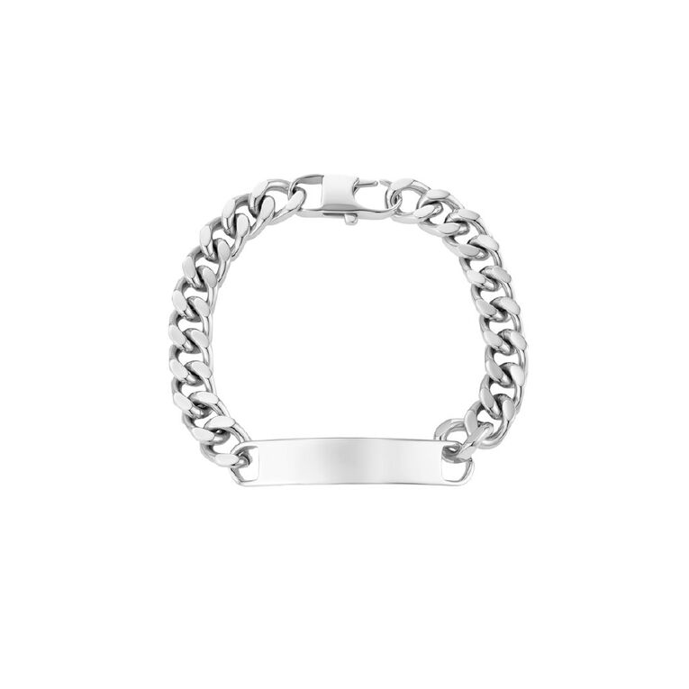 Waterproof Men's Stainless Steel Curb Bracelet, , hi-res