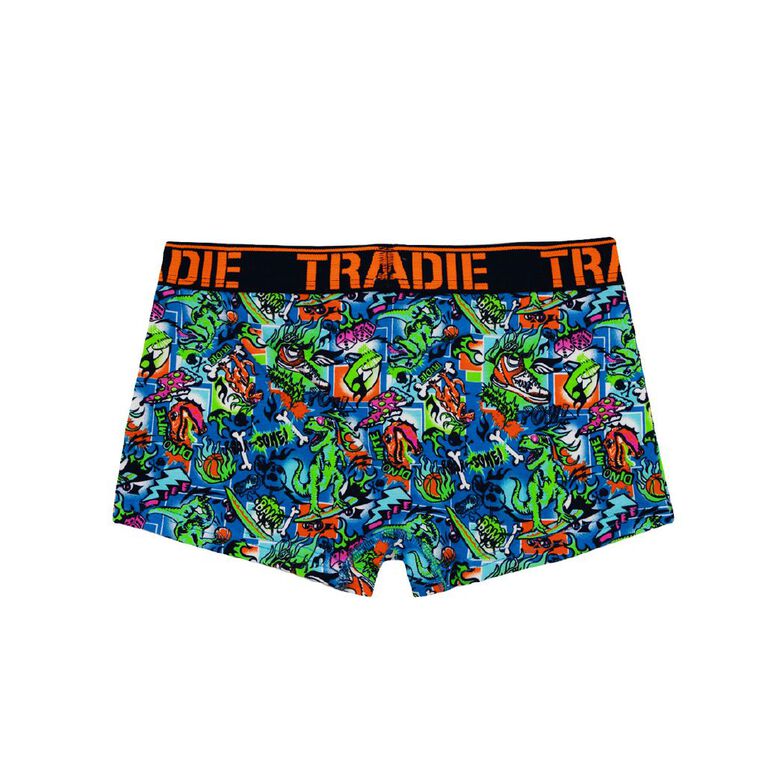 Tradie Boys' Trunks 3 Pack, Blue/Royal, hi-res