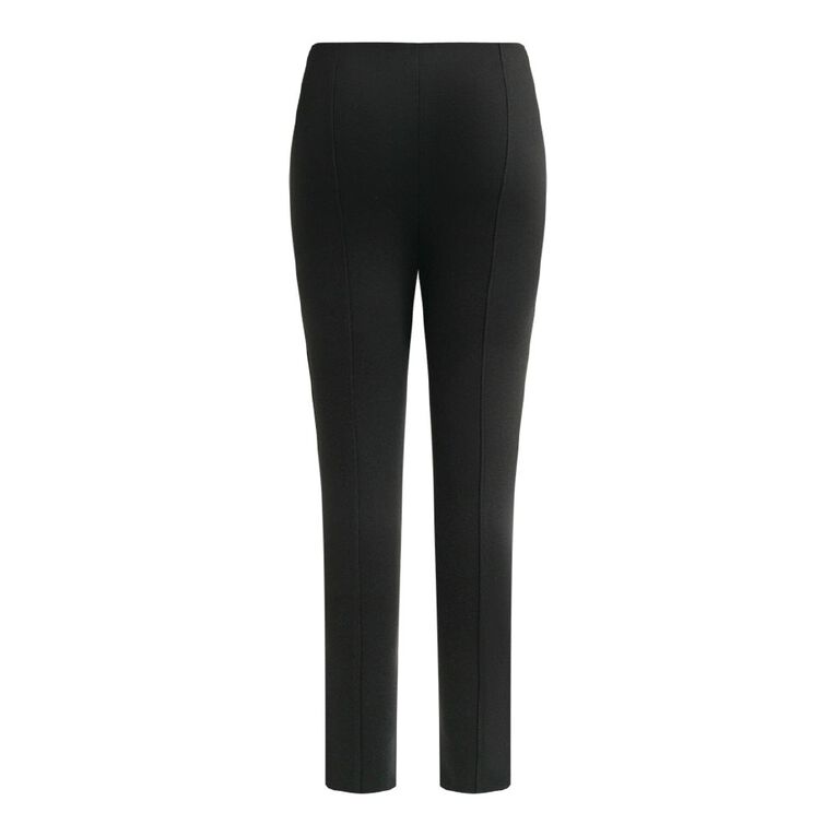 H&H Women's Ponte Zip Detail Pants, Black, hi-res