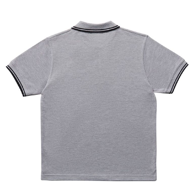 Schooltex Mosston Short Sleeve Contrast Polo, Grey Mid, hi-res