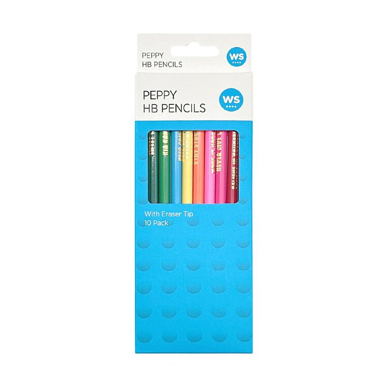 WS Peppy HB Pencils Assorted 10 Pack, , hi-res
