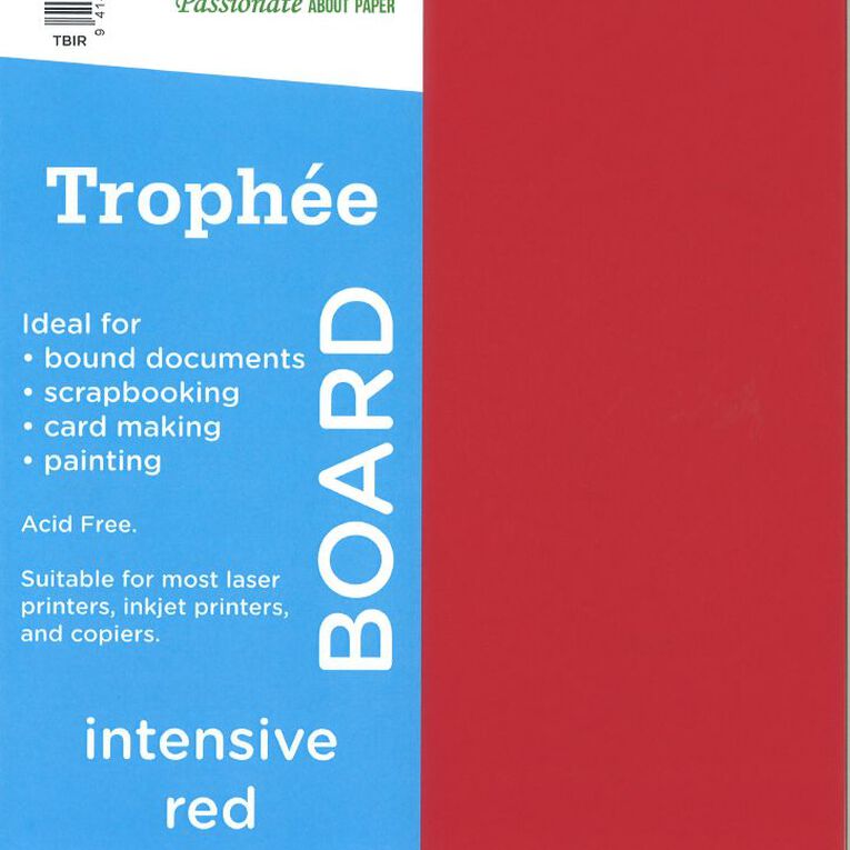 Trophee Board 210gsm Intensive Red 12 Pack, , hi-res