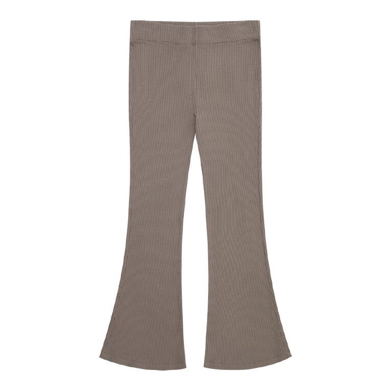Young Original Rib Flare Leggings, Brown Mid, hi-res