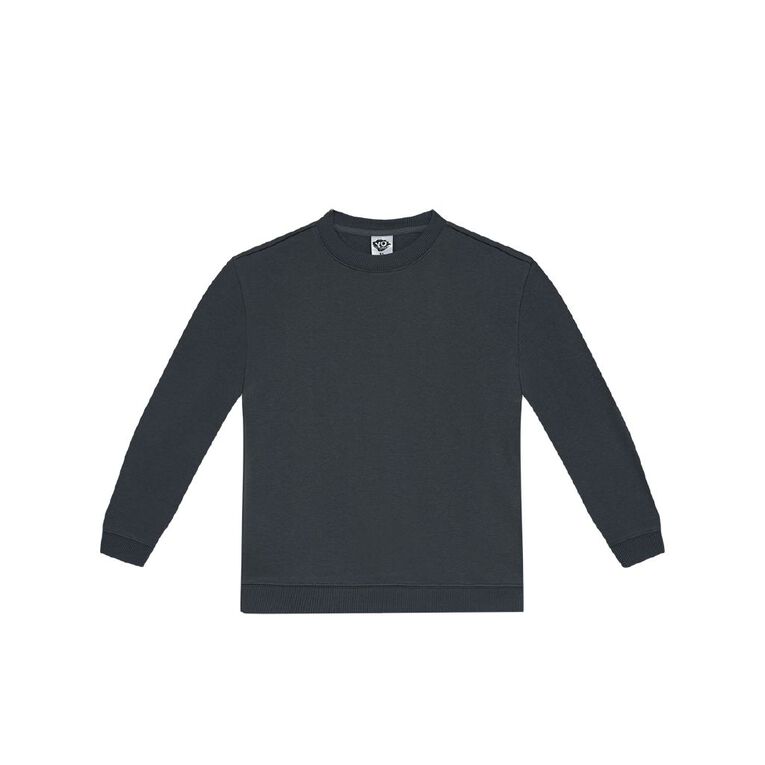 Young Original Plain Crew Sweatshirt, Grey Dark, hi-res