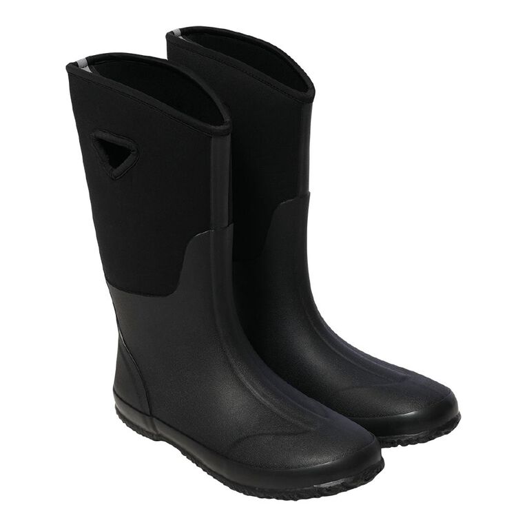 Rivet Men's Mud Gumboots, Black, hi-res