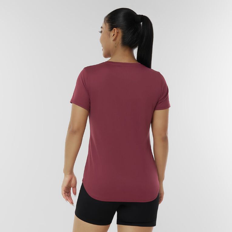 Active Intent Women's Cooldry Crew Neck Tee, Red Dark, hi-res