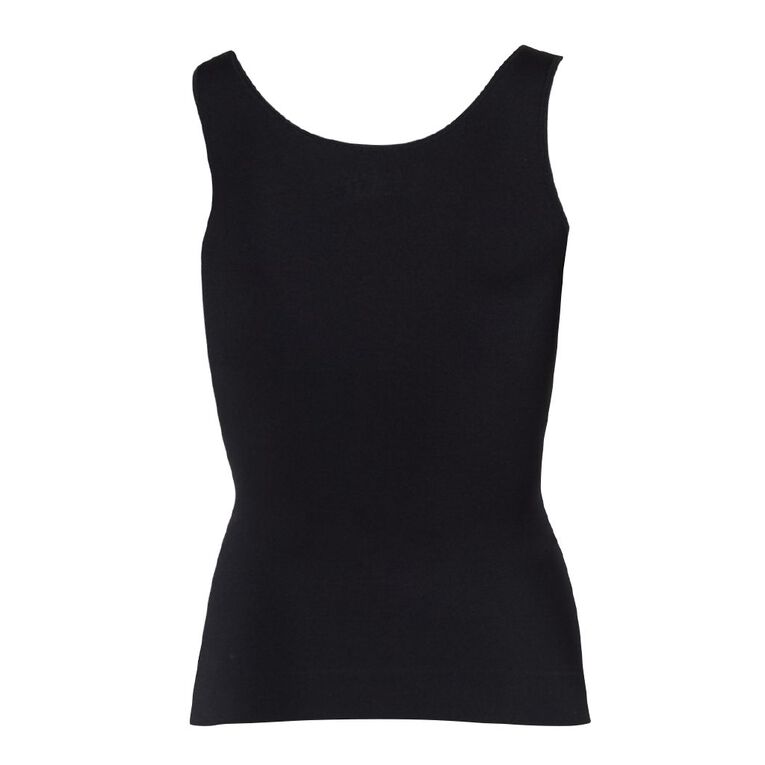 H&H Women's Shapewear Scoop Vest, Black, hi-res