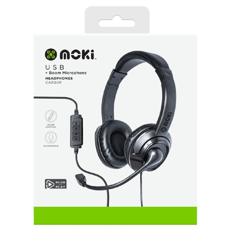 Moki USB Headphones With Boom Microphone, , hi-res
