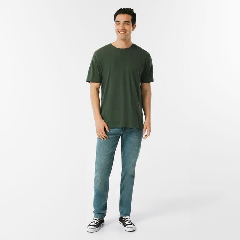 H&H Men's Regular Fit Plain Tee, Green Dark Mountain, hi-res
