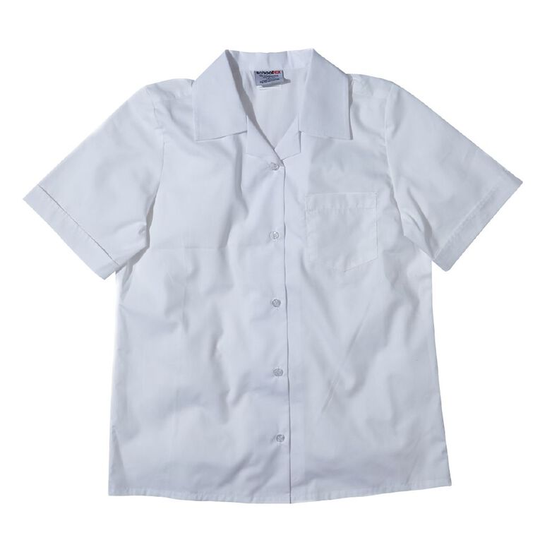 Schooltex Girls' Short Sleeve School Blouse, White, hi-res
