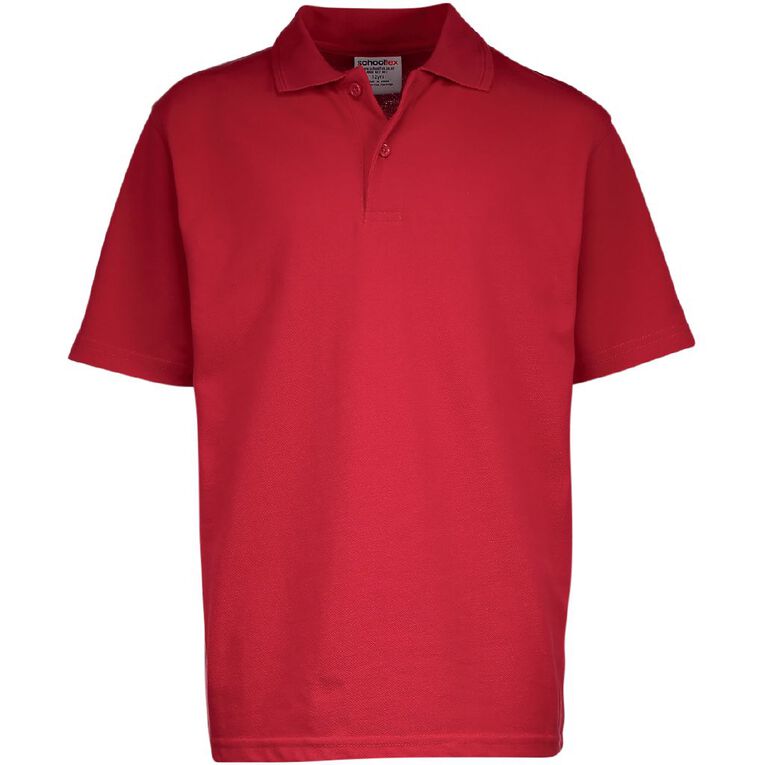 Schooltex Kids' Pique Polo, Red Mid, hi-res
