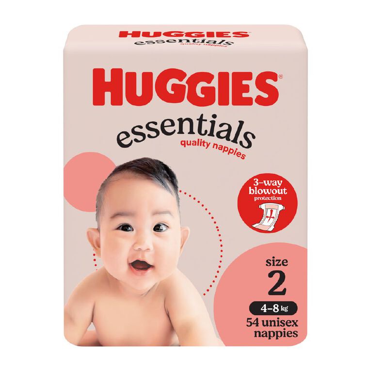 Huggies Essential Nappy Size 2 4-8kg 54 Pack, , hi-res