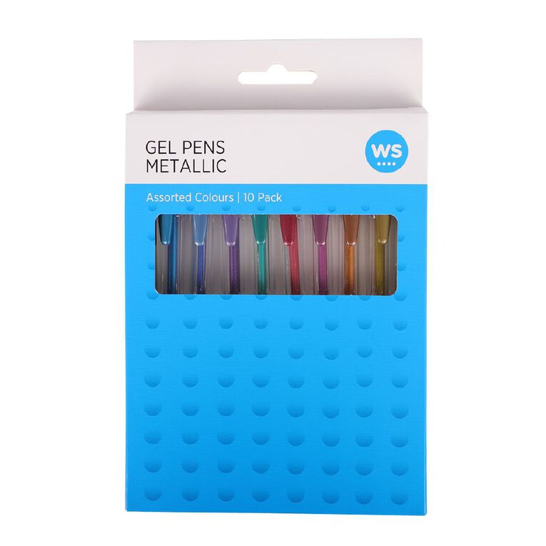 WS Gel Pens Metallic 10 Pack Assorted, , hi-res