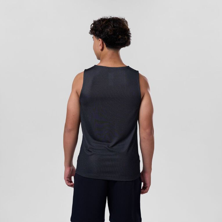 Basketball NZ Reversible Singlet, Black/White, hi-res