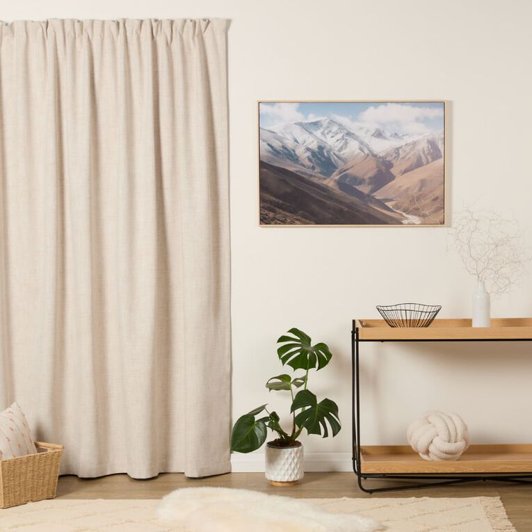 Living & Co Vienna Curtains Natural 150-230cm Wide/205cm Drop, Natural, hi-res