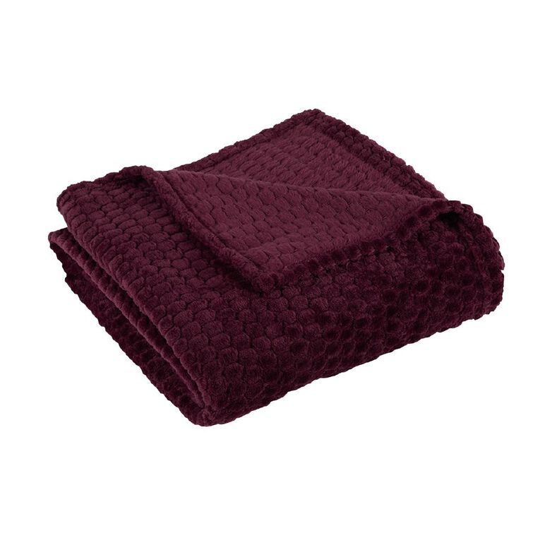 Living & Co LThrow Honeycomb Pink Dark 127cm x 152cm, , hi-res