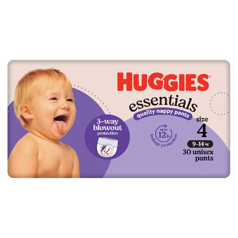 Huggies Nappy Essentials Pants Size 4 30 Pack, , hi-res