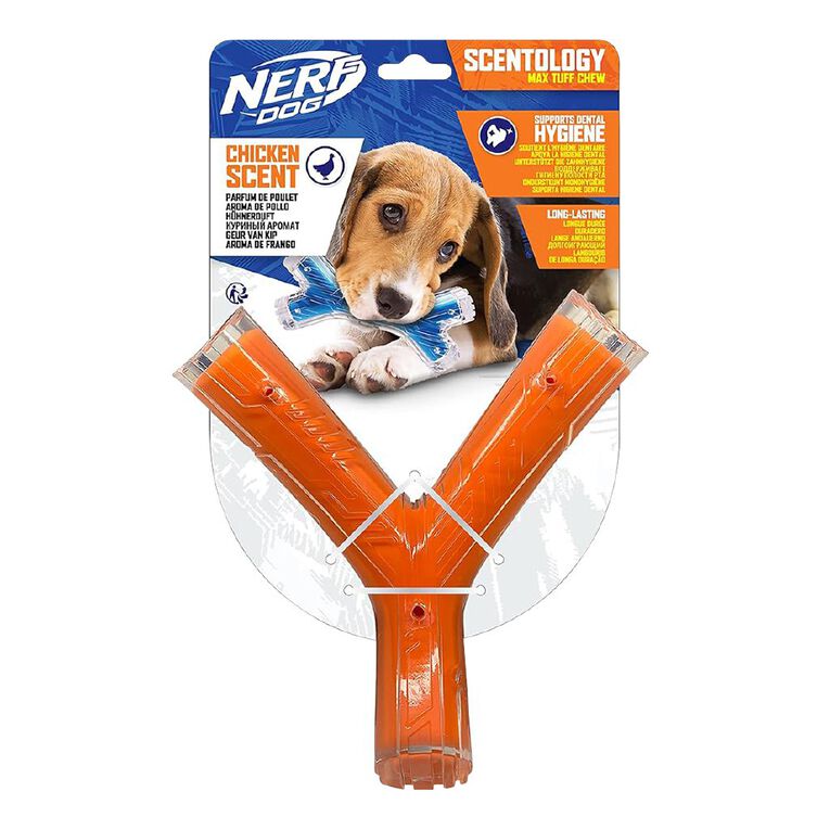 NERF Dog Chicken Scented TPR Wishbone Light Clear, , hi-res