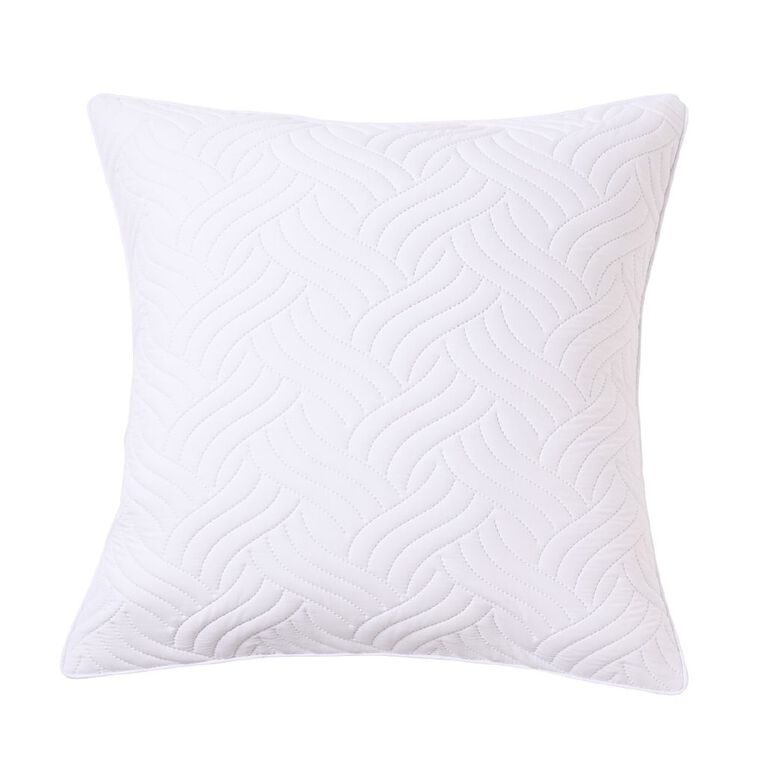 Living & Co Textured Microfibre Euro Pillowcase White 65cm x 65cm, , hi-res