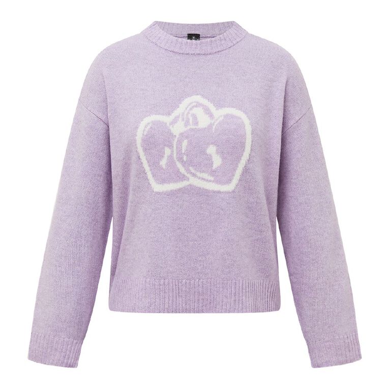 H&H Women's Boxy Sweet Treat Knit Jumper, Purple Light, hi-res