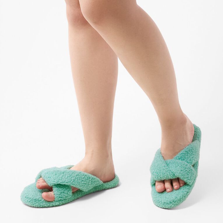 H&H Women's Brooke Slide Slippers, Aqua, hi-res