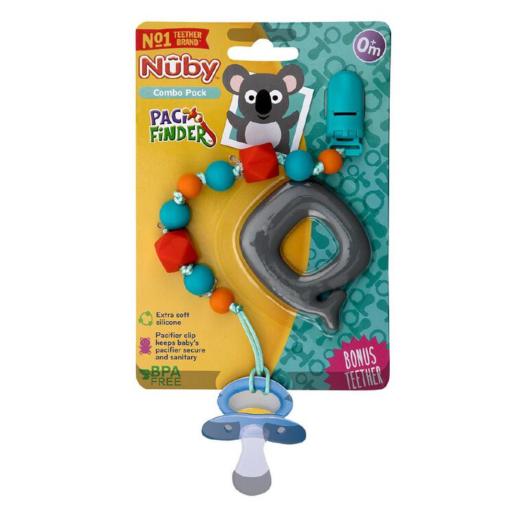 Nuby Beaded Silicone Pacifinder with Teether MultiColoured Multi