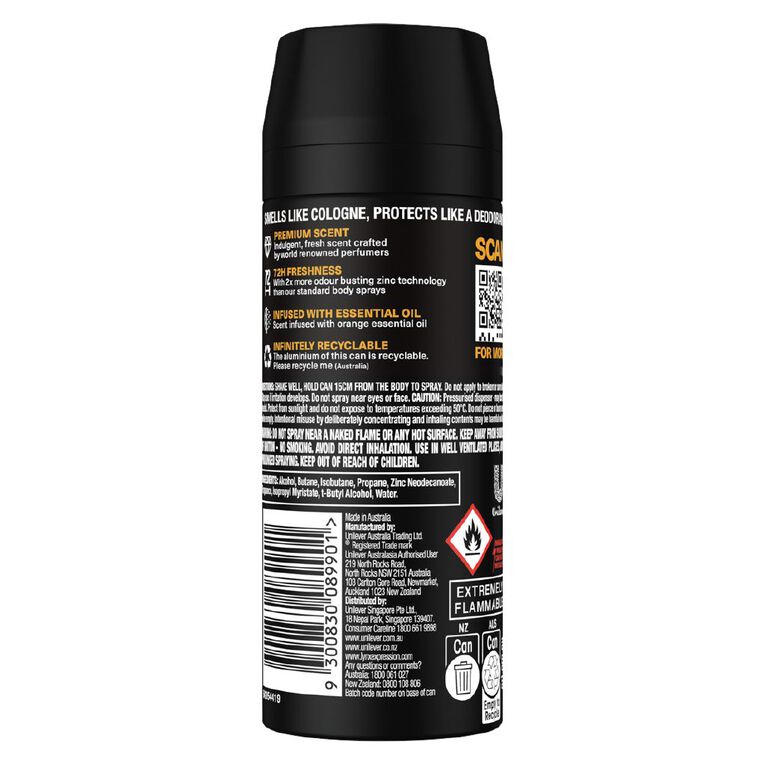 Lynx Deodorant Fine Fragrance Black Vanilla 150ml, , hi-res