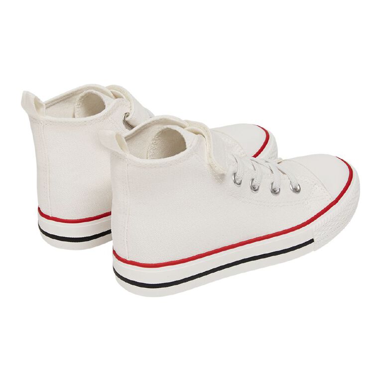 Young Original Senior Kids' Jude Canvas High Top Sneakers, White, hi-res