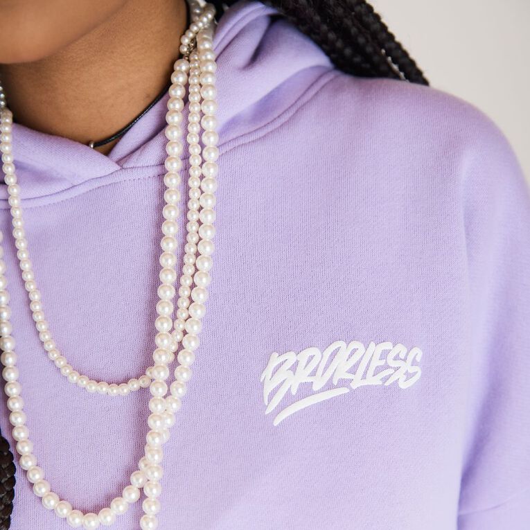 BRDRLESS Long Sleeve Graphic Hood, Purple Light, hi-res