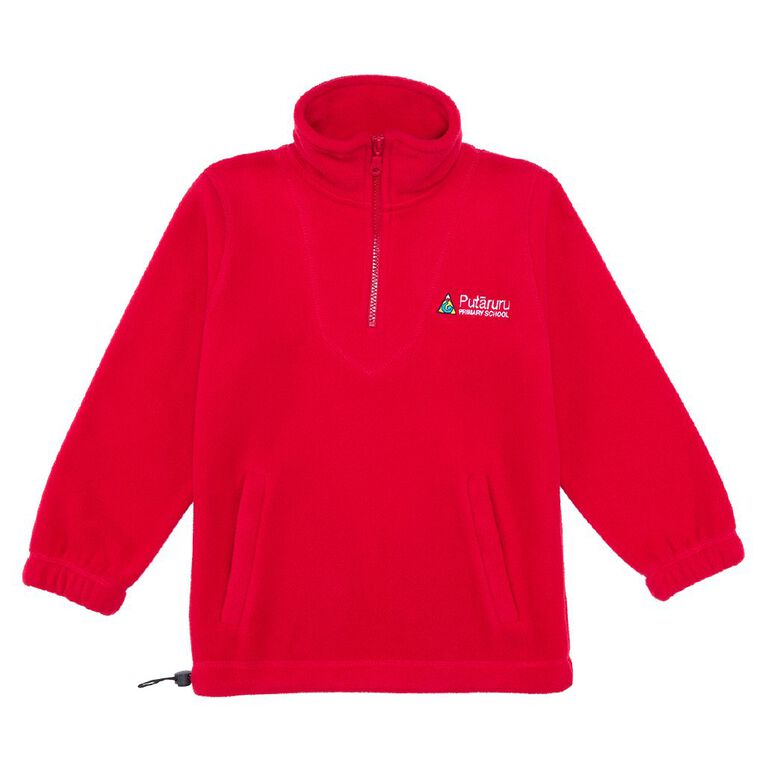 Schooltex Putaruru Polar Fleece With Embroidery, Red Mid, hi-res