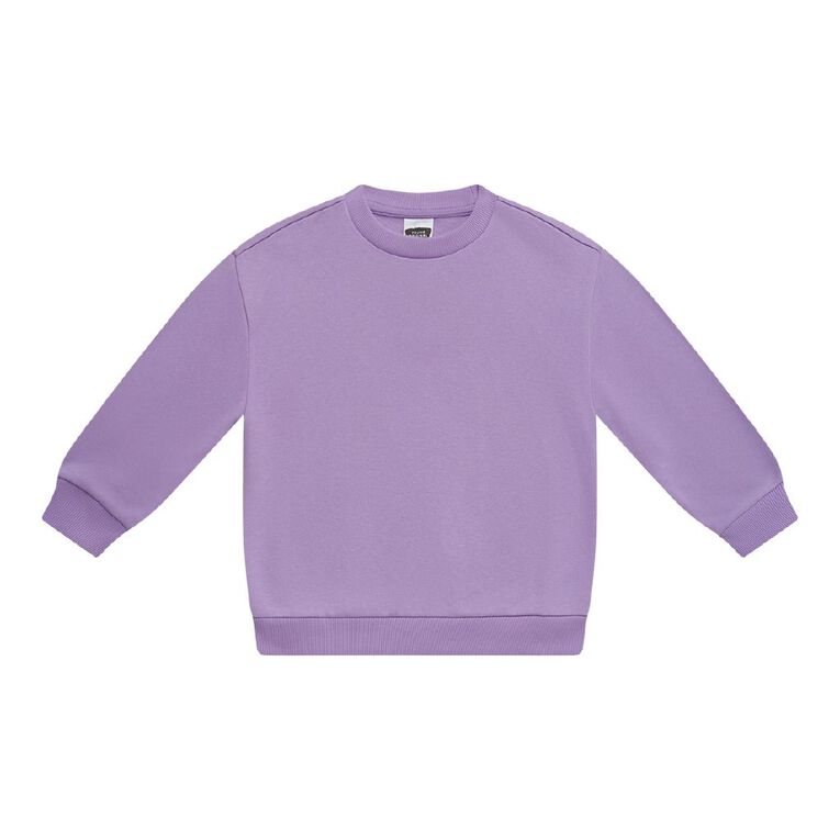 Young Original Plain Crew Sweat, Purple Mid, hi-res