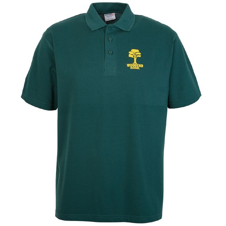 Schooltex Woodend Short Sleeve Polo with Transfer, Bottle Green, hi-res