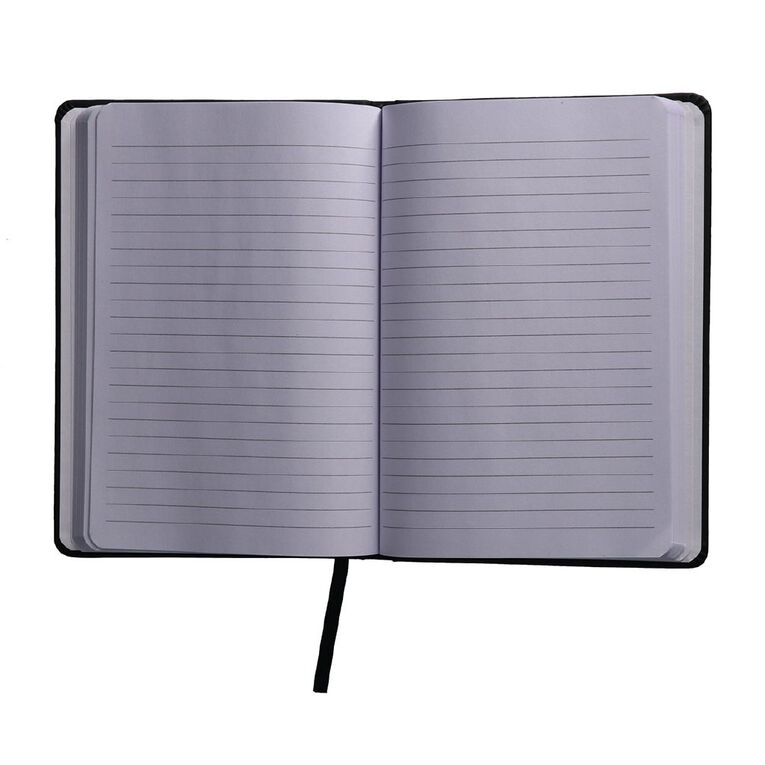 Uniti Stationery A5 Polyurethane Hard Cover Black Notebook, , hi-res