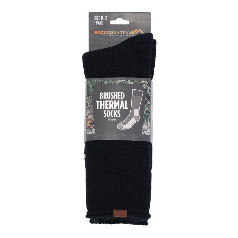 Back Country Men's Brushed Thermal Socks Pack Black The Warehouse