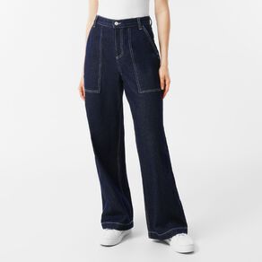 H&H Women's High Rise Straight Leg Carpenter Jeans